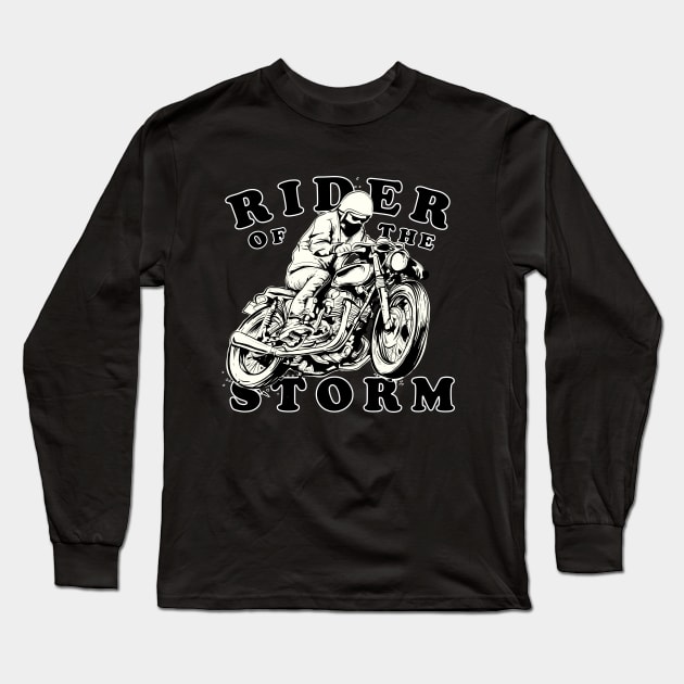 Rider of the storm ( Cafe Racer Edit ) Long Sleeve T-Shirt by Wulfland Arts